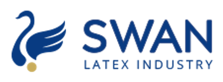 SWAN Latex Industry logo: blue swan icon next to the text 'SWAN LATEX INDUSTRY' in blue.