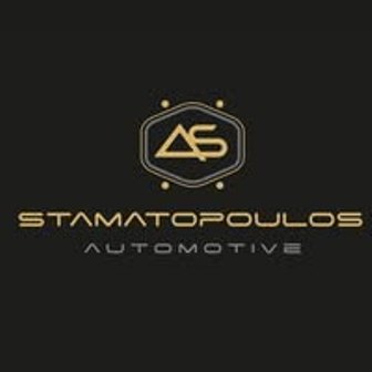 Brand logo for Stamatopoulos Automotive, featuring a gold shield emblem with stylized initials and the company name.