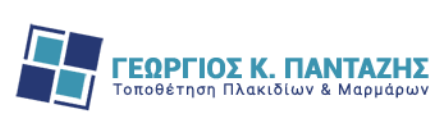 Logo for Dr. Georgios K. Pantazis, a local physician (internal medicine) with a blue window-like graphic and Greek tagline